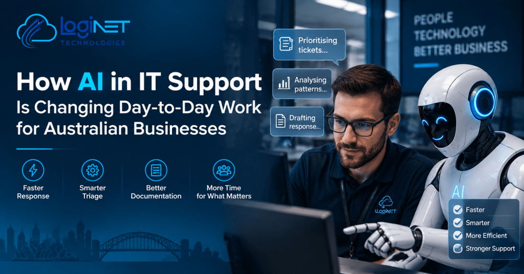 AI in IT support for Australian businesses now means faster triage, not fewer people. See what's real, and what still needs a human.