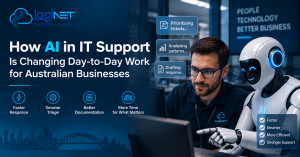 AI in IT support for Australian businesses now means faster triage, not fewer people. See what's real, and what still needs a human.