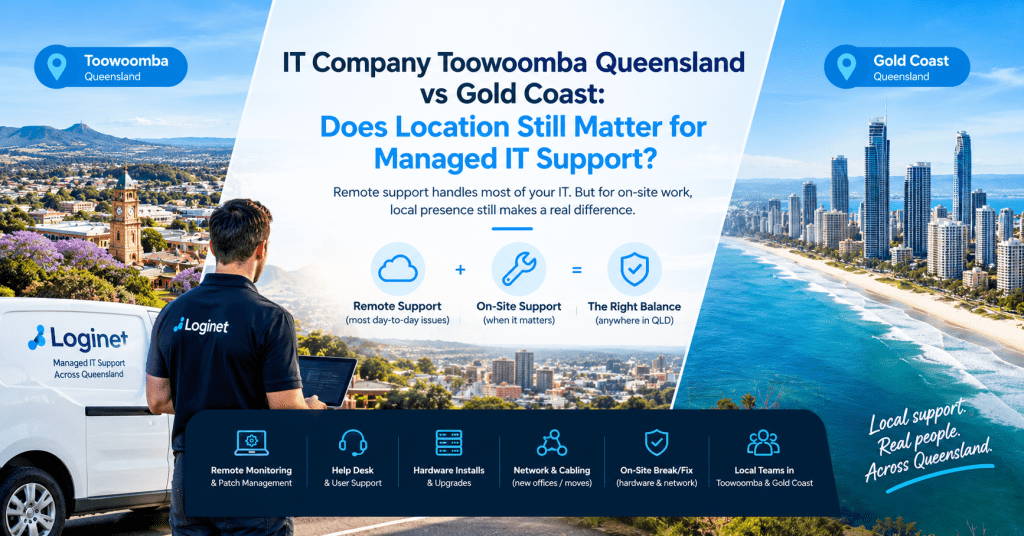 The IT company Toowoomba Queensland businesses trust still matters for hands-on work, even though most managed IT support runs remotely today.