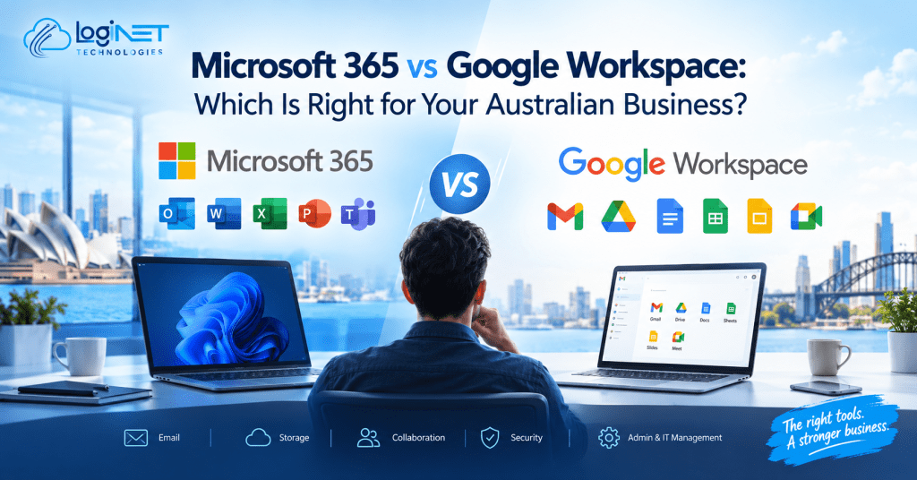 Microsoft 365 vs Google Workspace compared on cost, migration and security for Aussie SMBs. Get a free platform recommendation.